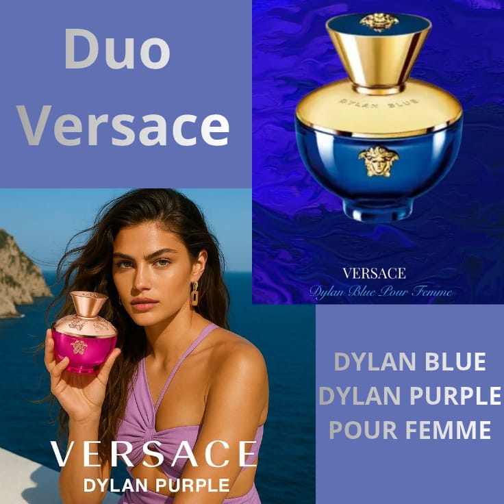 DUO FEMENINO ORIGINAL VERSACE DYLAN PURPLE Y BLUE FRAGANCIAS FEMENINAS DE LUJO